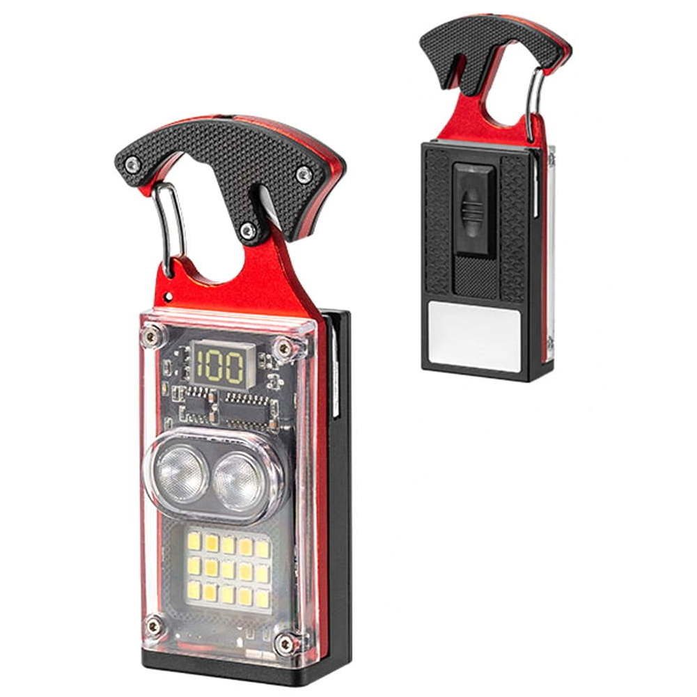 Factory Direct Waterproof Key Ring Work Light Light Last Up To 4HOURS Mini Torch lighter function screwdriver (Red D62)