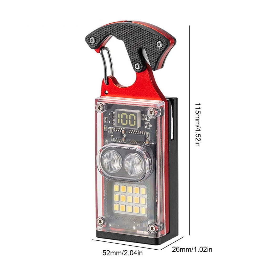 Factory Direct Waterproof Key Ring Work Light Light Last Up To 4HOURS Mini Torch lighter function screwdriver (Red D62)