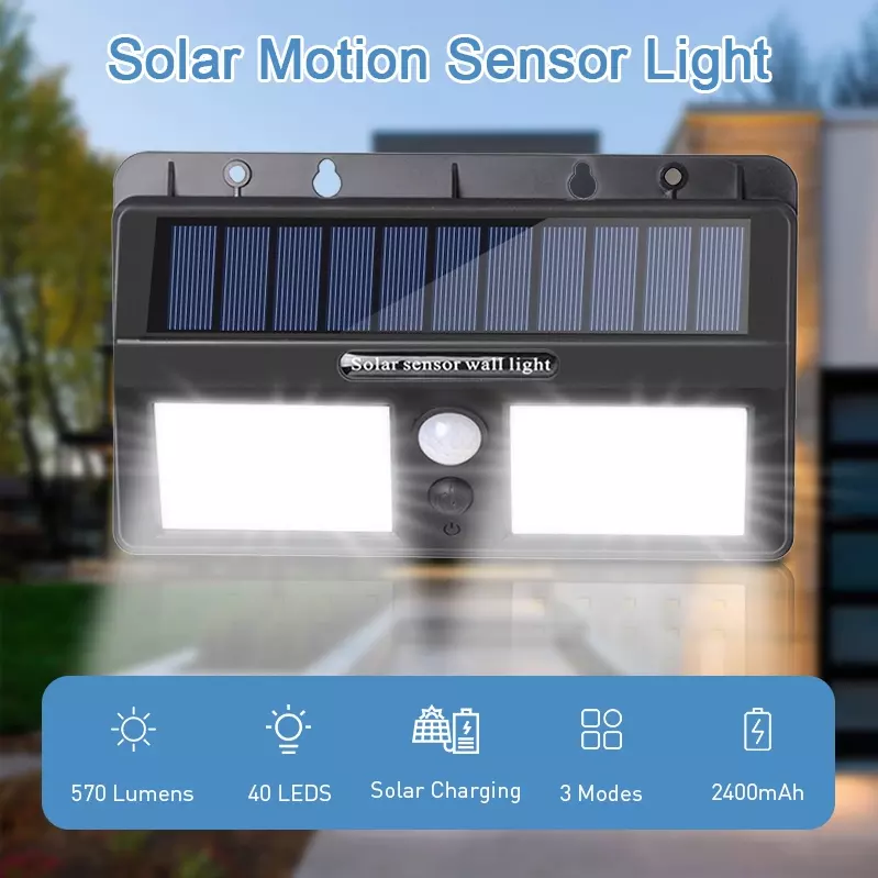 40 LED High Powerful Led Solar Bright Sensor Motion Wall Light