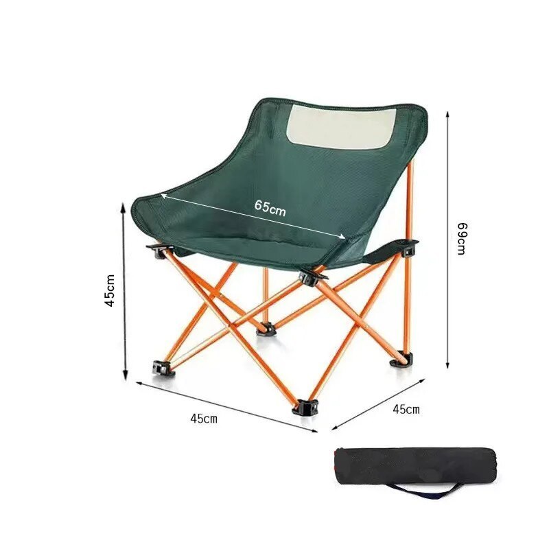 Outdoor Folding Camping Moon Chair Portable Lightweight Picnic Beach Fishing Chairs Tourist Tent Travel Dining Night Chair