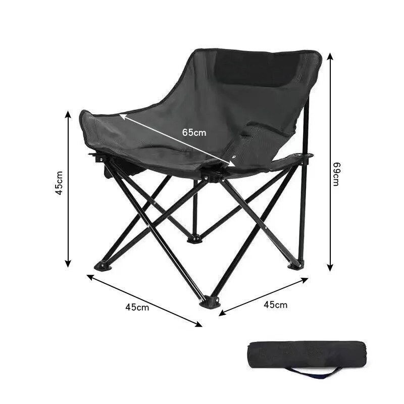 Outdoor Folding Camping Moon Chair Portable Lightweight Picnic Beach Fishing Chairs Tourist Tent Travel Dining Night Chair