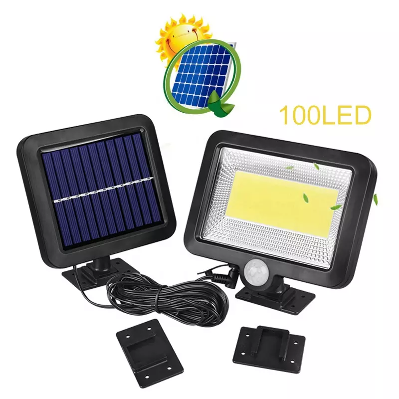 COB LED Solar Light Solar Lamp with Motion Sensor Outdoor Garden Spotlight Solar Powered Wall Lamp for Street Path Courtyard