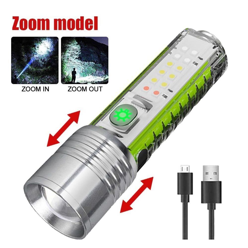 30W LED White Laser Telescopic Zoom Long Distance LED Flashlight