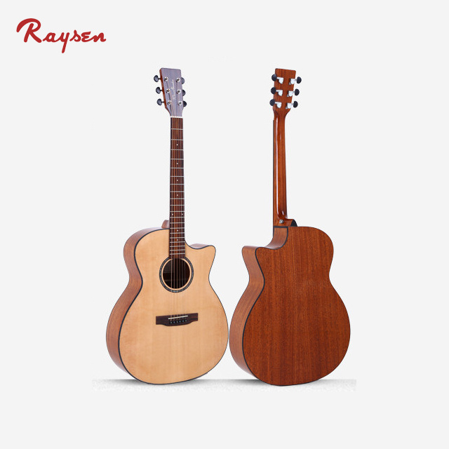 High Quality Acoustic Electric Guitar With Pick Up Solid Spuce Top