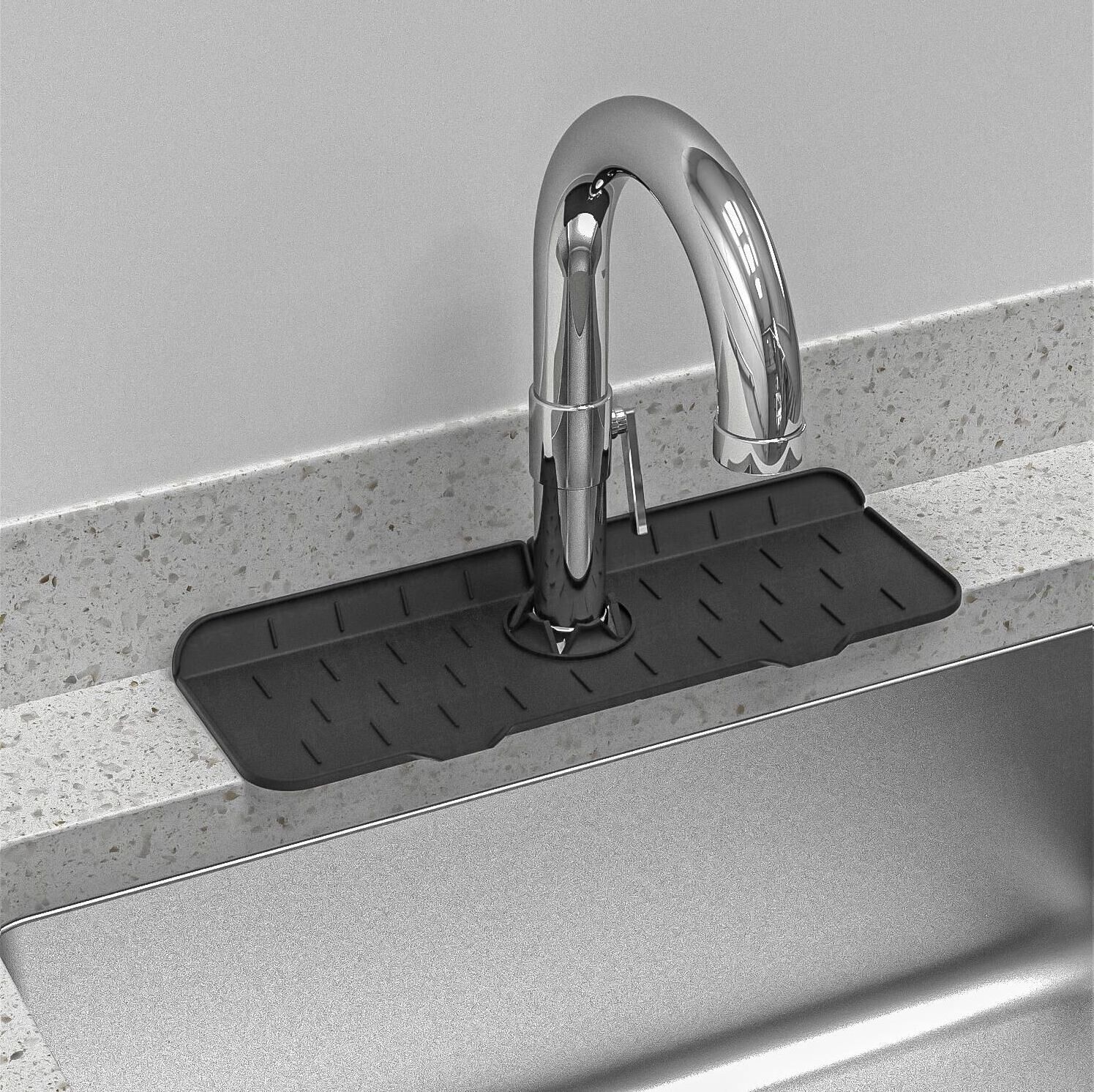 Kitchen gadgets drip catcher countertop silicone water under the kitchen drying sink splash guard pad liner faucet mat