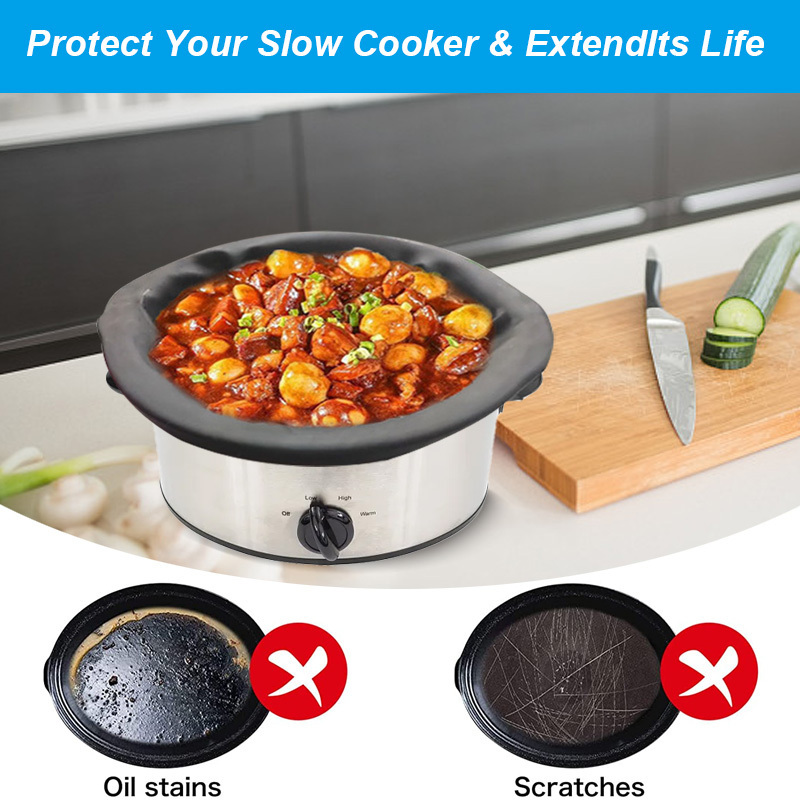 Rayshine reusable leakproof slow cooker divider liners silicone slow cooker liners oven bag for slow cooker