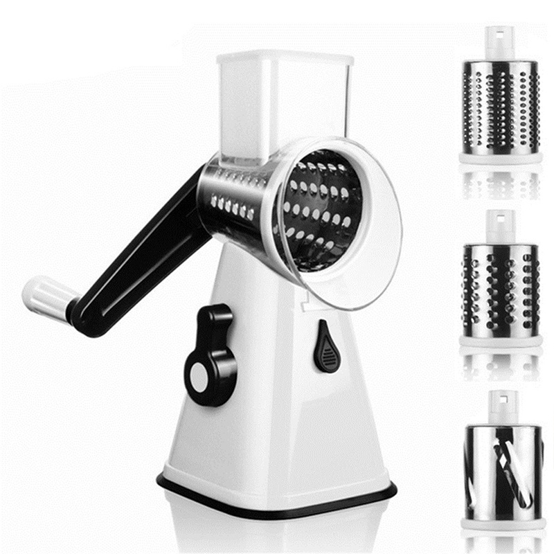 Multi functional Kitchen Manual Drum Rotary Cheese Grater Round Roller Vegetable Cutter