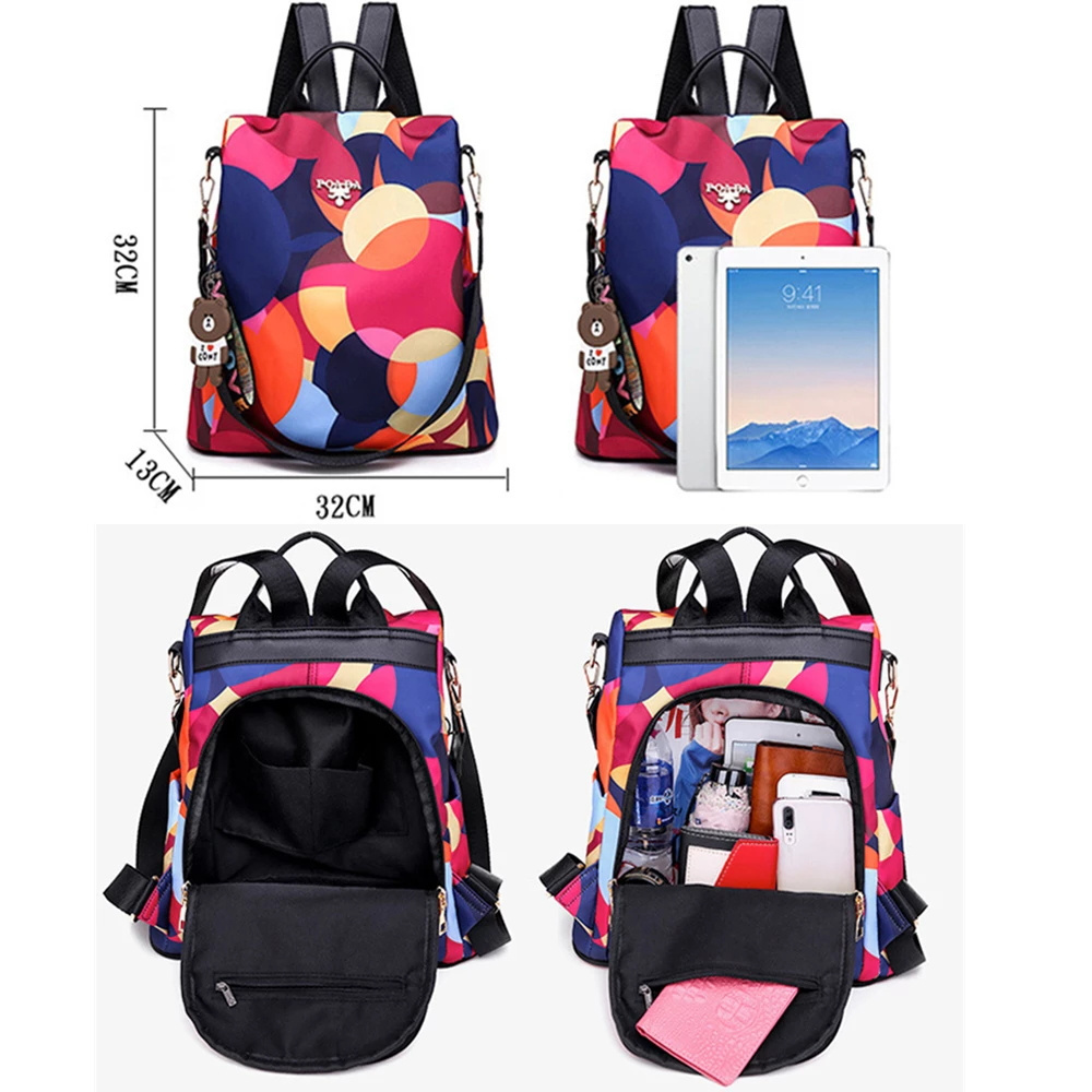 NEW Fashion Anti Theft Women Backpack Durable Fabric Oxford School Bag Pretty Style Girls School Backpack Female Travel Backpack