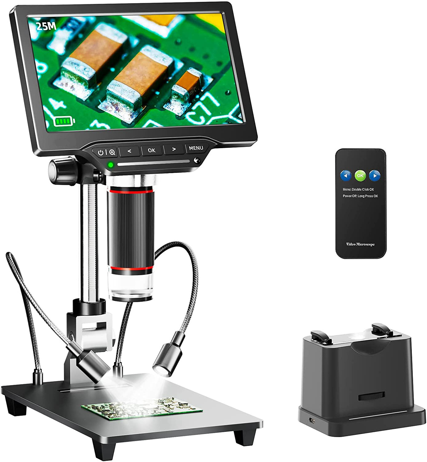 RaySmart Newest 25MP 7 Inch 1200X HD MI Digital Microscope with 10