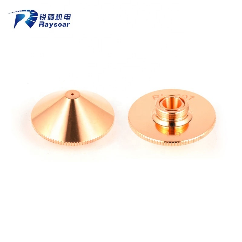 Raysoar LPTN01 D28 M11 H15 Copper Chrome Plated Fiber Laser Cutting Nozzle for Precitec WSX Han's Laser Head