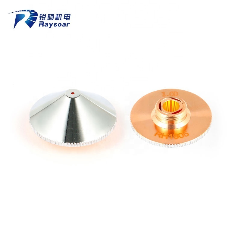 Raysoar LPTN01 D28 M11 H15 Copper Chrome Plated Fiber Laser Cutting Nozzle for Precitec WSX Han's Laser Head