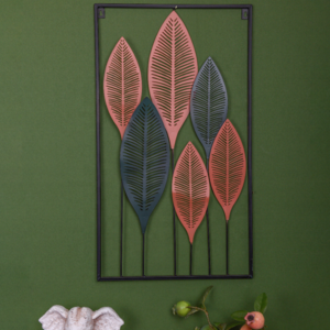 Home Accent Wall Hanging Decor Metal  Leaves Wall Art Decoration for Living Room Home