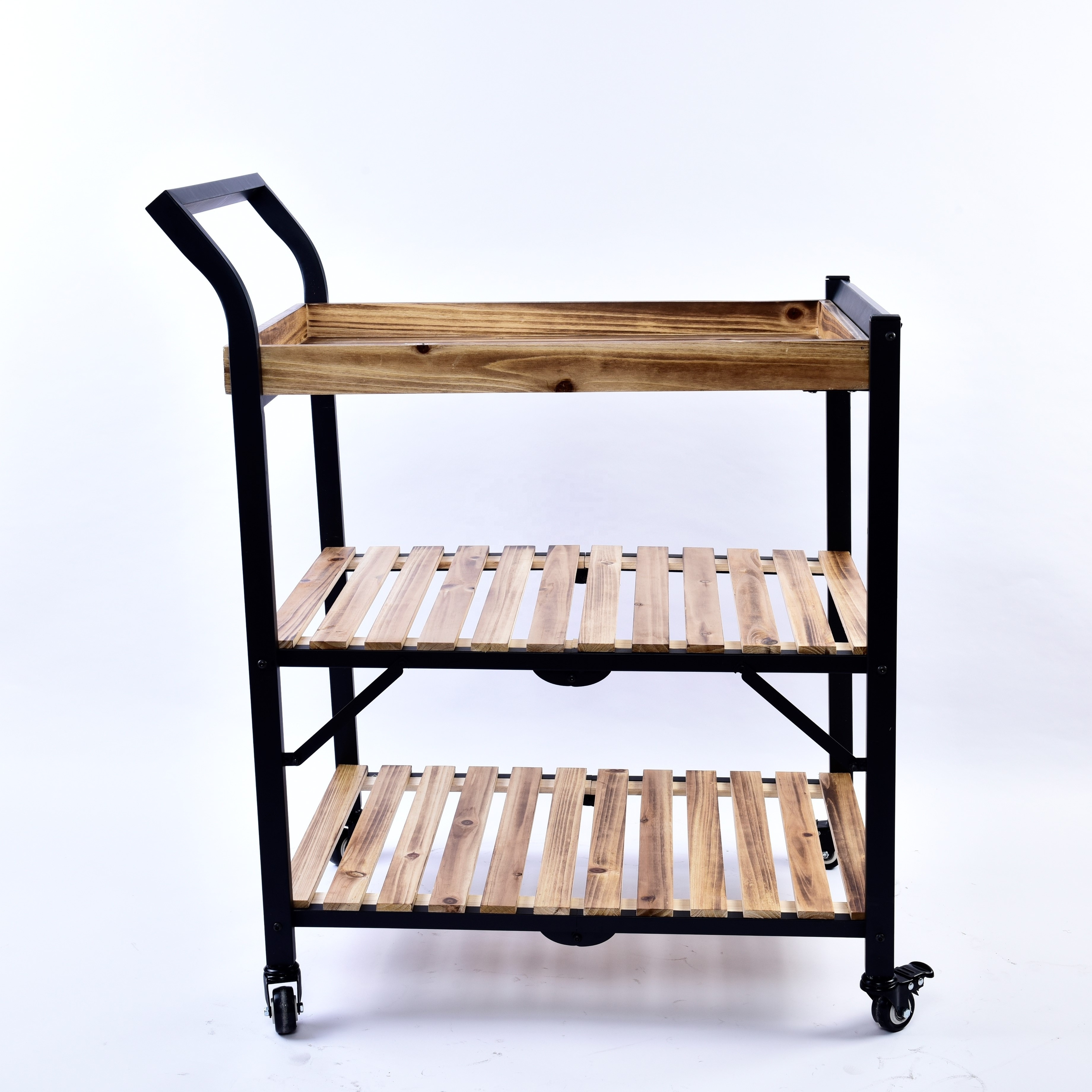 Food Serving Trolley Kitchen Islands & Carts 3 Tier Storage Cart Hand Carts & Trolleys Food Bar Cart Trolley Wooden Trolley