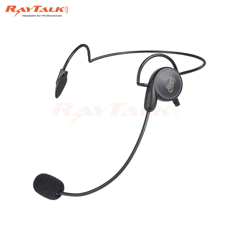 Intercom Earphone Light Weight with Mic and Vox/Ptt Switch for Motorola Two Way Radio Behind The Head Headset Headphone