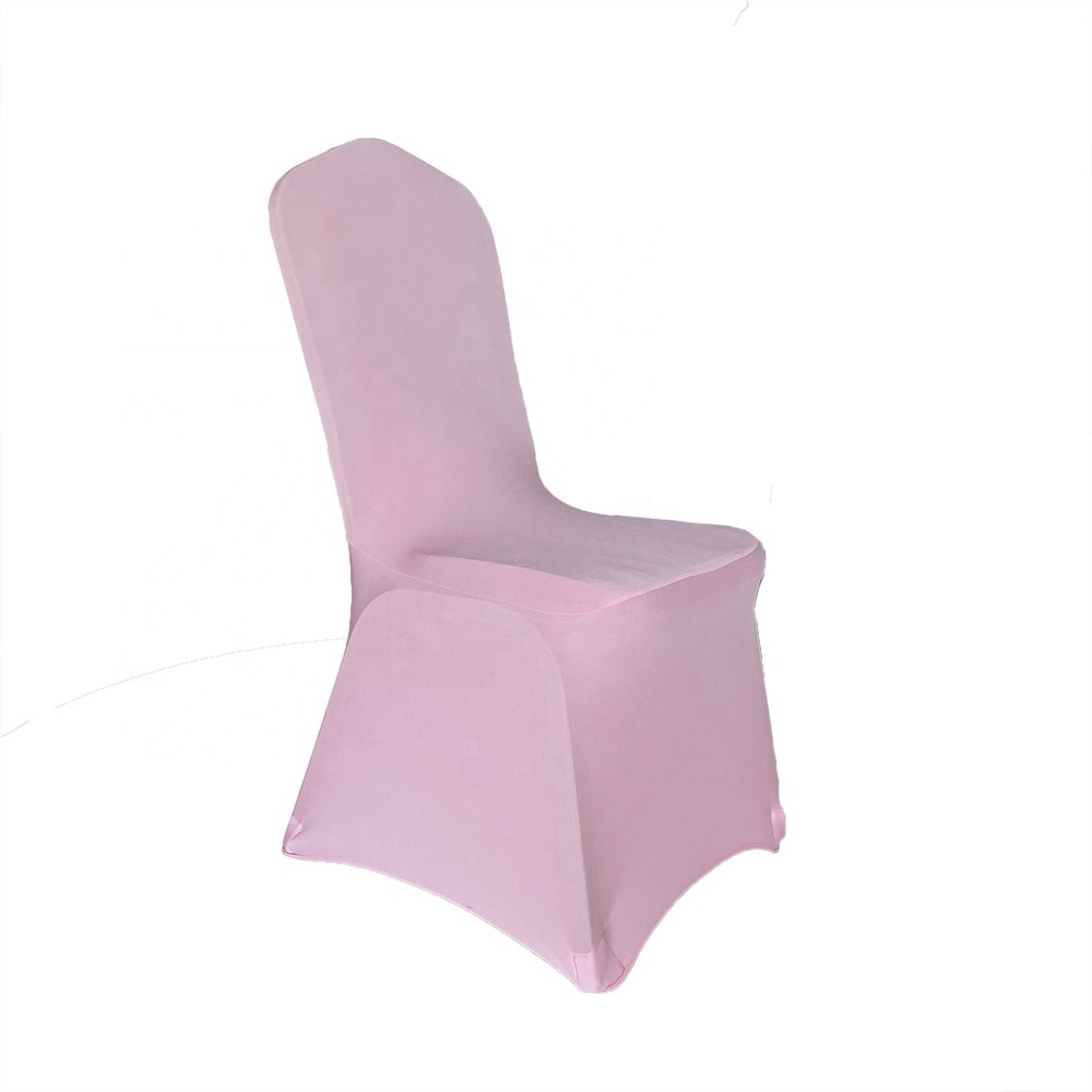 Polyester Spandex Stretch Light Pink Chair Cover for Wedding Party