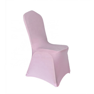 Polyester Spandex Stretch Light Pink Chair Cover for Wedding Party