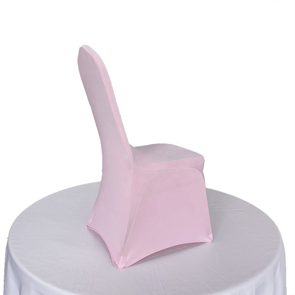 Polyester Spandex Stretch Light Pink Chair Cover for Wedding Party