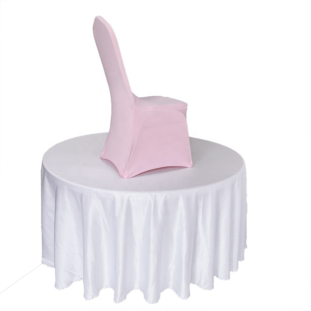 Polyester Spandex Stretch Light Pink Chair Cover for Wedding Party