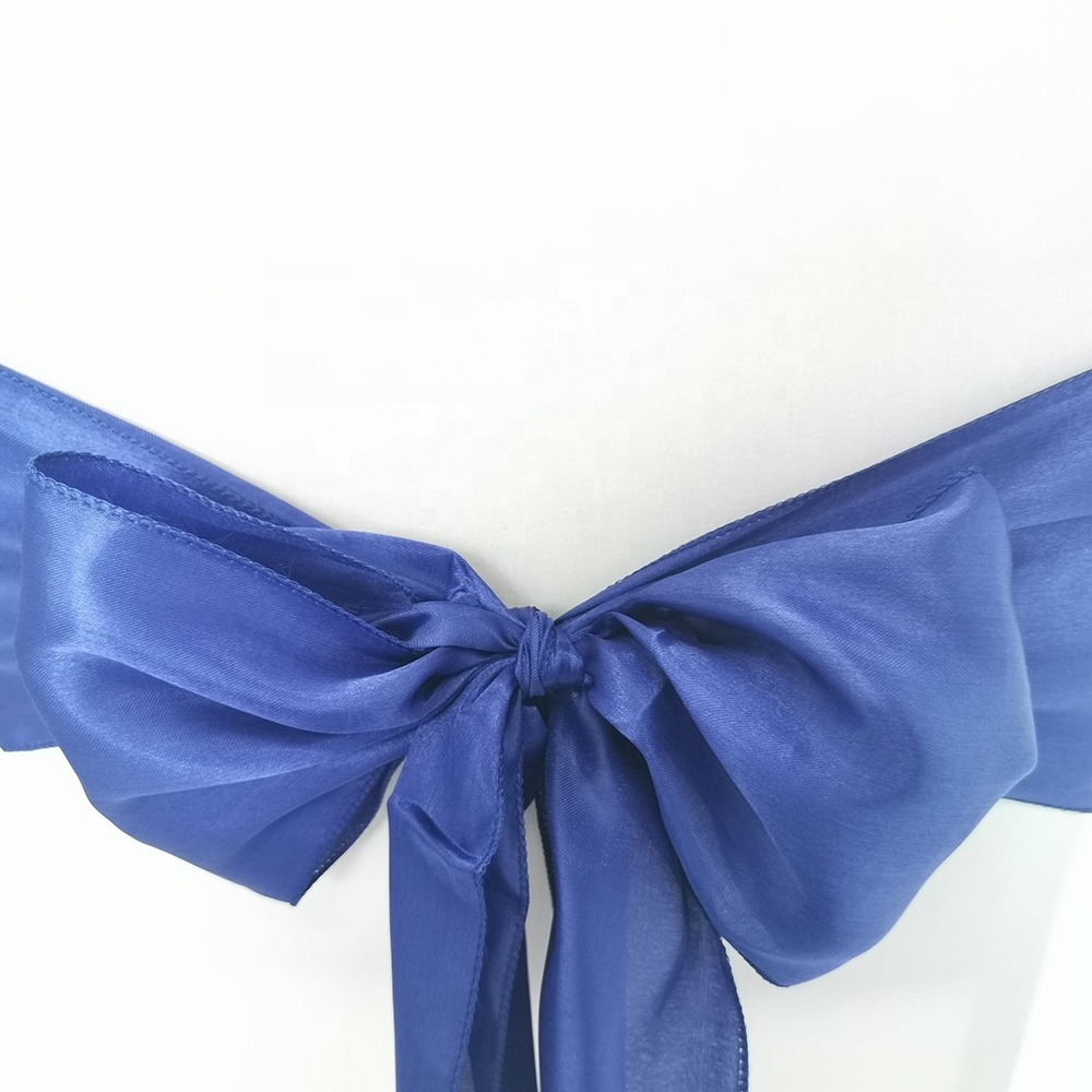 Royal Blue Satin  Chair Sashes for Wedding and Party Decoration