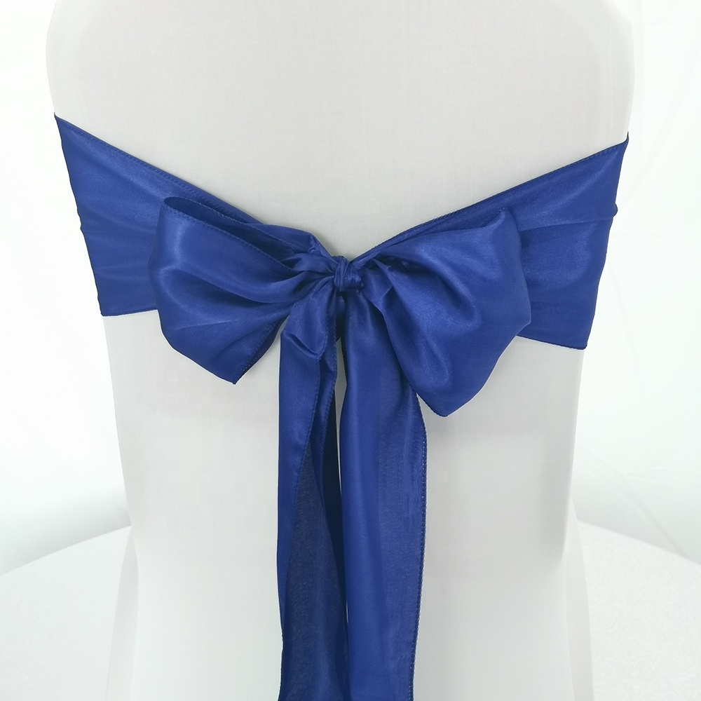 Royal Blue Satin  Chair Sashes for Wedding and Party Decoration