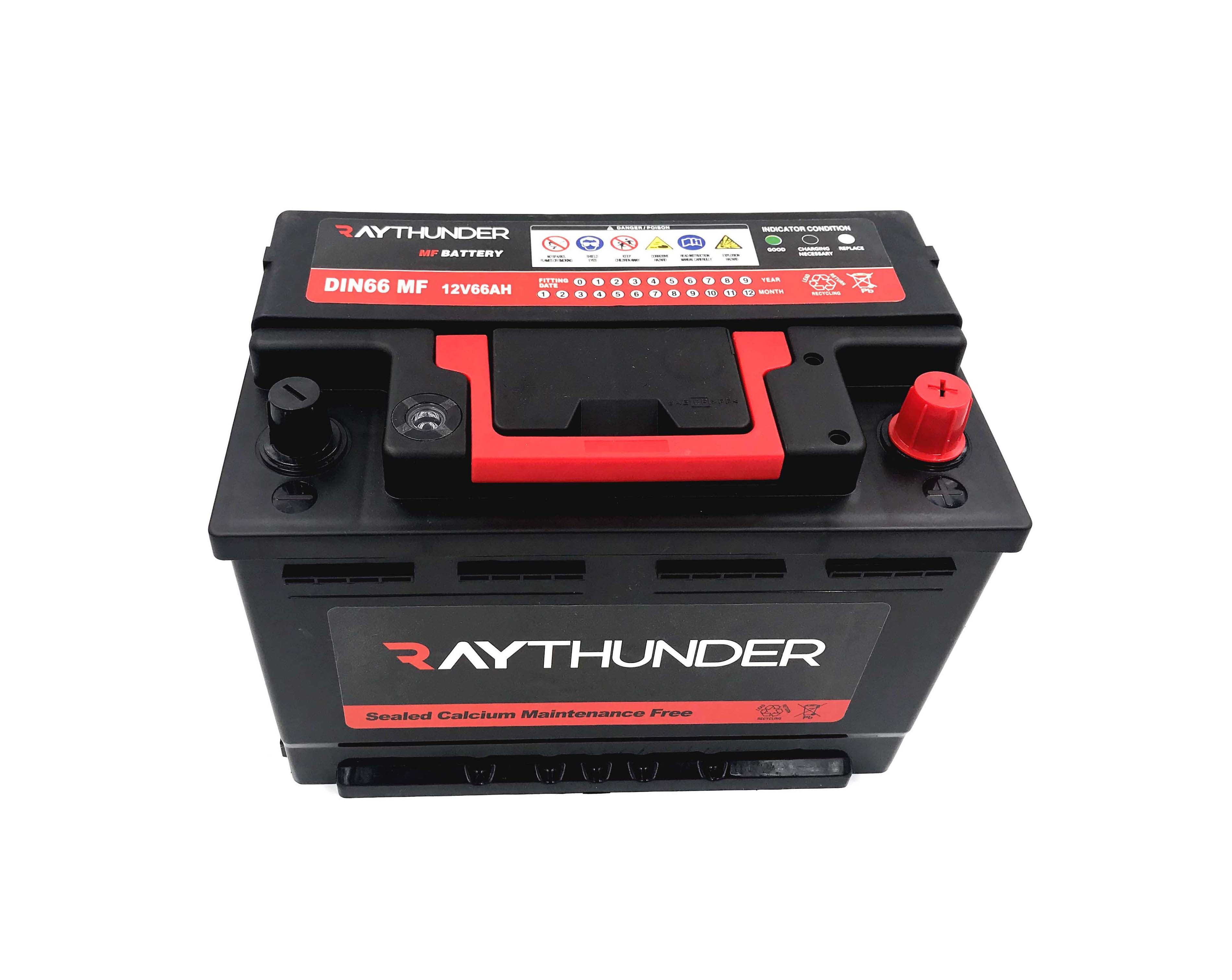 SMF Voltage and 51 - 80AH Capacity car battery dry charged Battery DIN66 12v 66ah