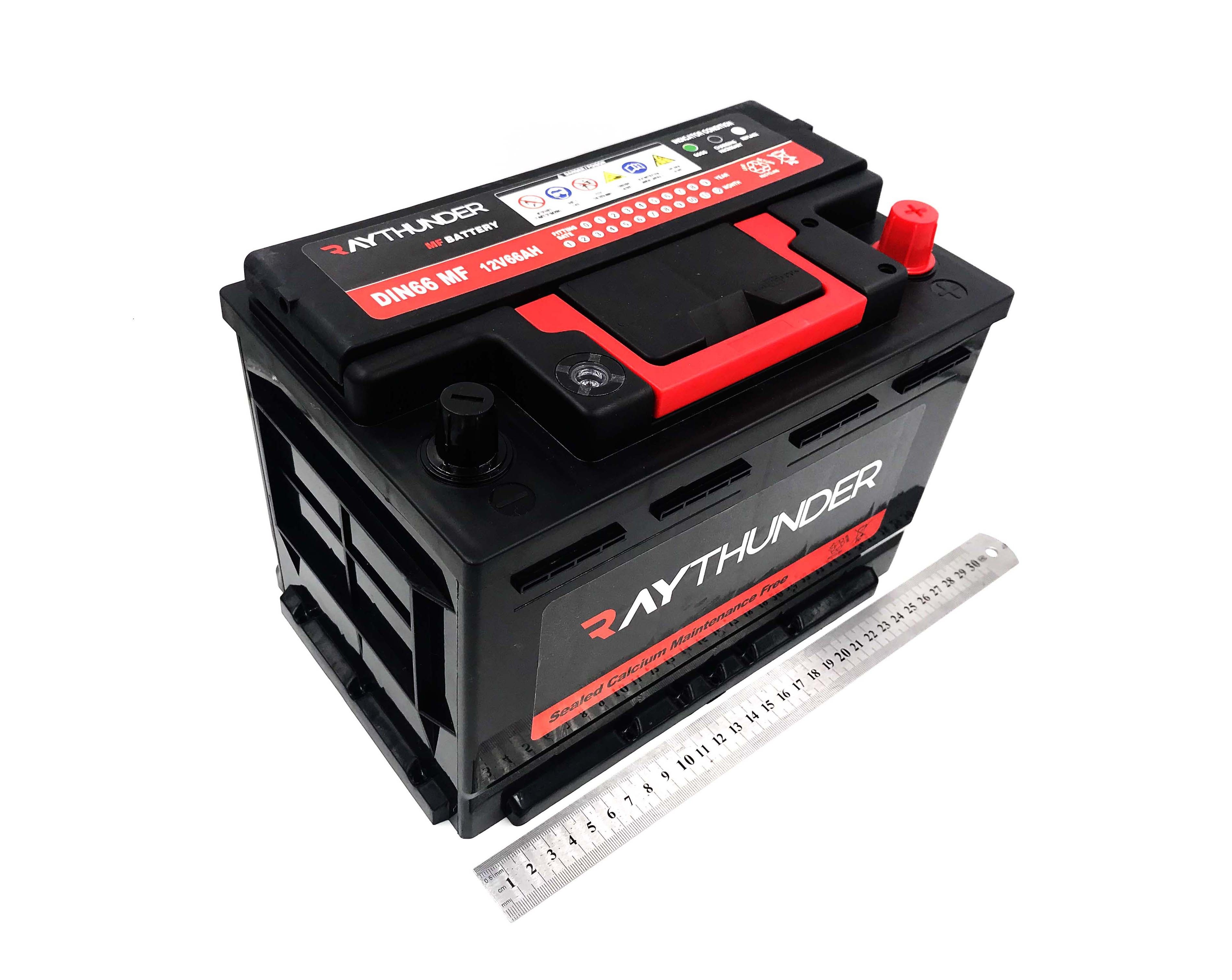 SMF Voltage and 51 - 80AH Capacity car battery dry charged Battery DIN66 12v 66ah