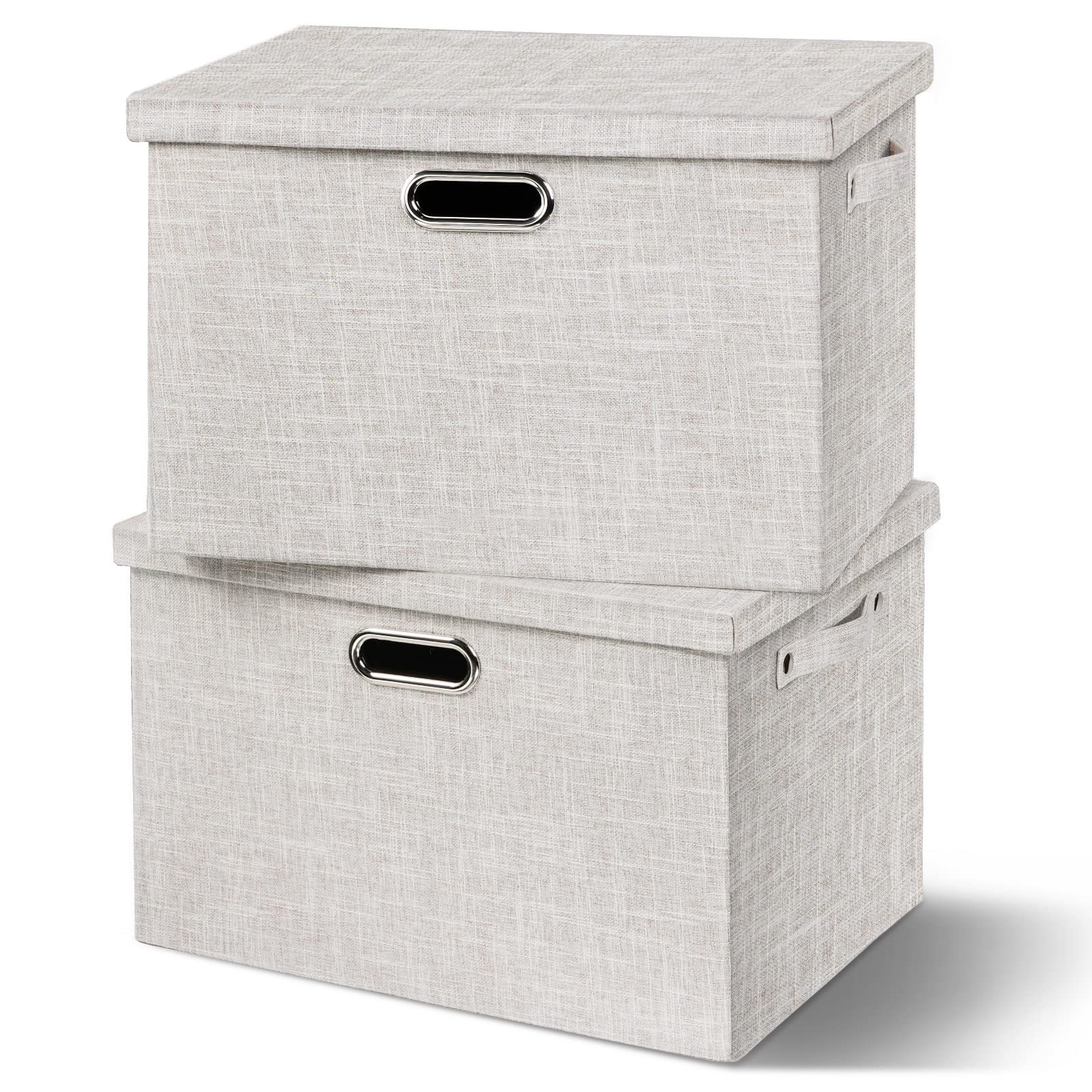 Large Storage Bins with Lids Thick Decorative Storage Boxes with Closet Storage for Clothes Linen Toy Boxes