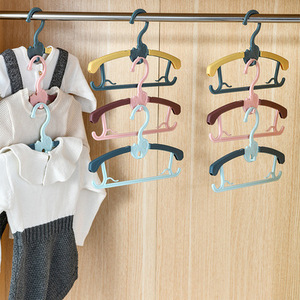 High quality plastic stretchable kids coat hangers thickened magic hanger portable clothes hanger