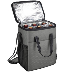 Amazon Seller Insulated Padded Wine Carrying Cooler Tote Bag Travel Camping Picnic 6 Bottle Wine Carrier