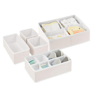 5 Pack Foldable Super Soft Fabric Dresser Drawer Closet Collapsible Divided Storage Organizer Bin Set