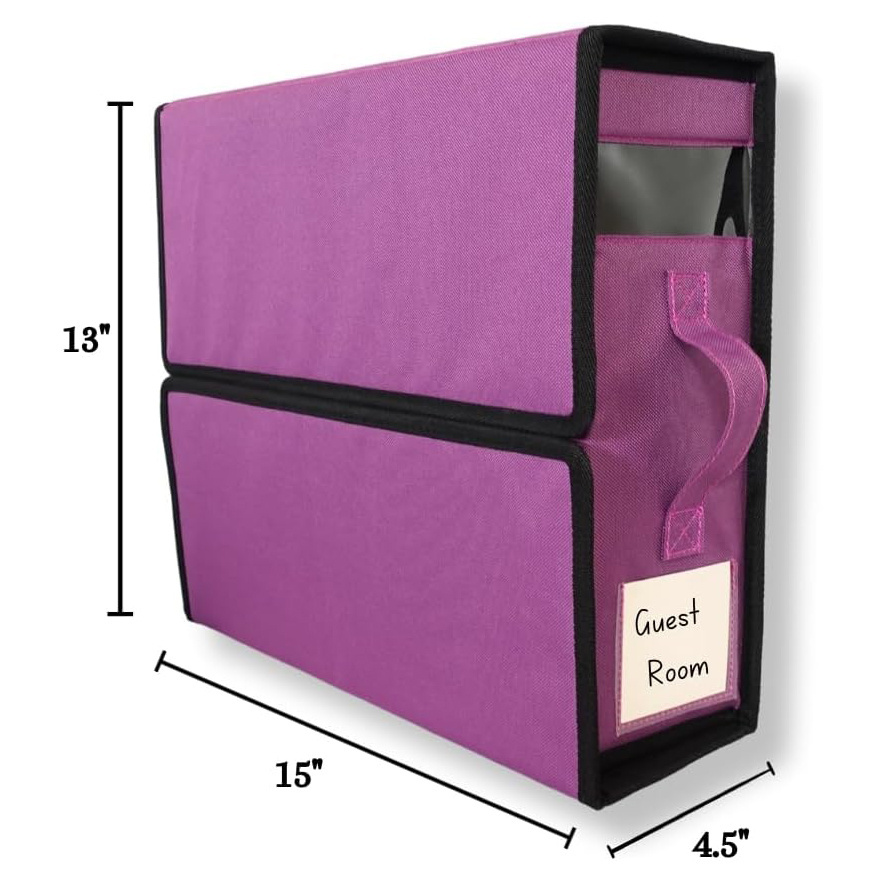 Purple Foldable Linen Under Bed Storage Bins Zipper Foldable Storage Bin Bed Sheet Organizers and Storage