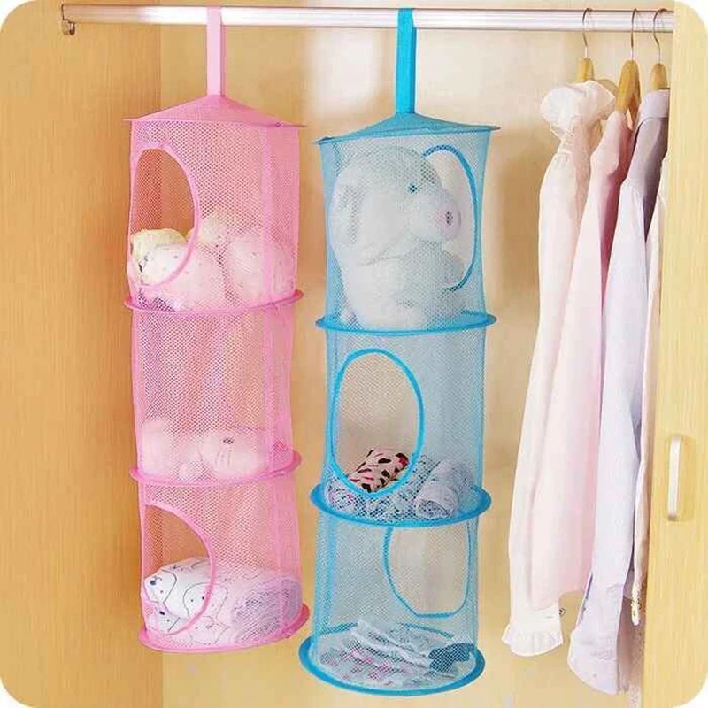 3 Shelf Hanging Storage Net Organizer Bag Bedroom Door Wall Closet Organizers Home storage