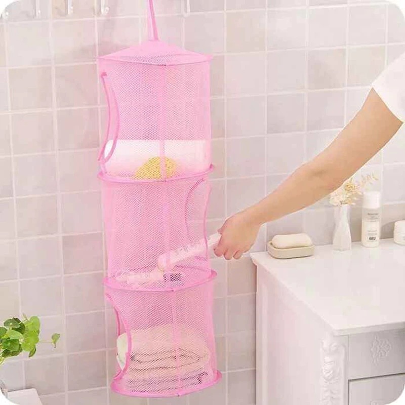 3 Shelf Hanging Storage Net Organizer Bag Bedroom Door Wall Closet Organizers Home storage