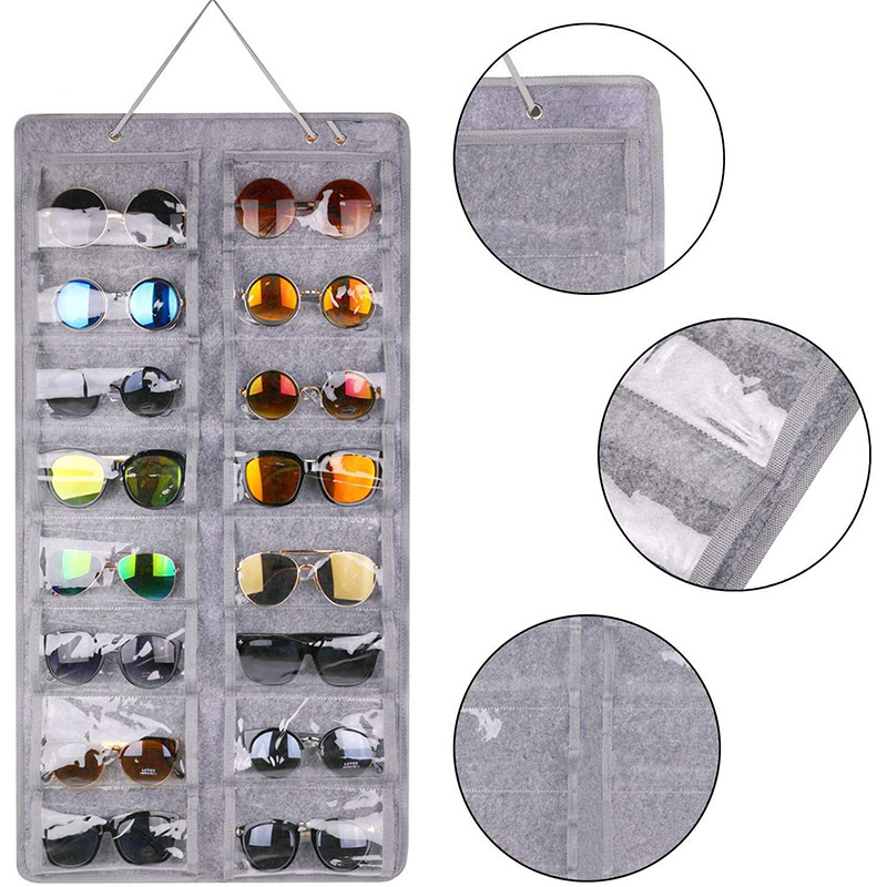 RaytopWall Mounted Hanging Glasses Storage Organizer Holder With Metal Hook Eyewear Hanging Storage