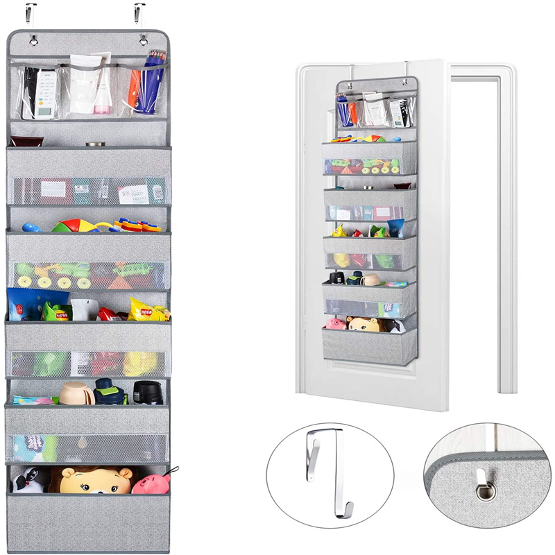 Amazon Hot Sell Door Hanging Organizers Closet Cabinet Storage With 5 Large Pockets And 3 Small Pvc Pockets