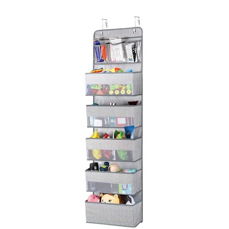 Amazon Hot Sell Door Hanging Organizers Closet Cabinet Storage With 5 Large Pockets And 3 Small Pvc Pockets