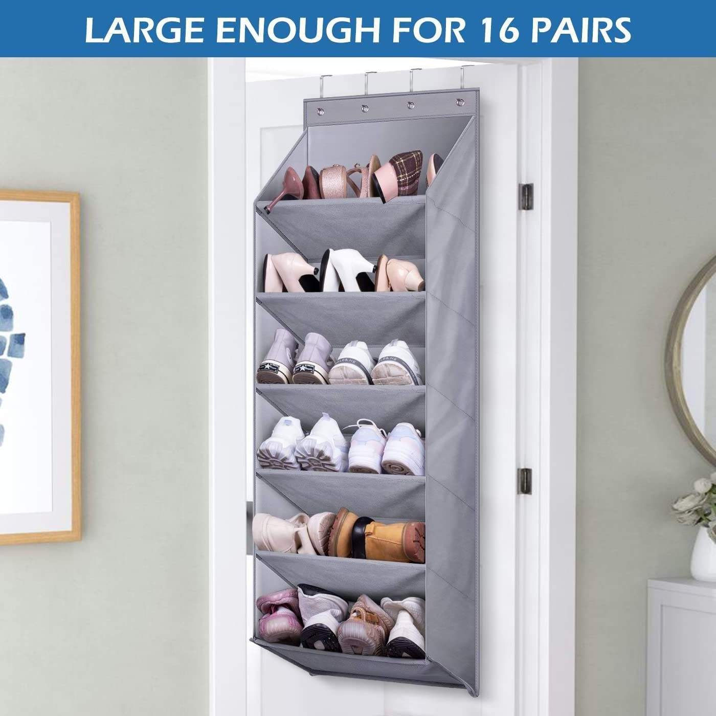 Shoe Organizer Over The Door With Deep Pockets For 12 Pairs Of Boots Hanging Shoe Rack Hanger For Closet And Door Shoe Storage