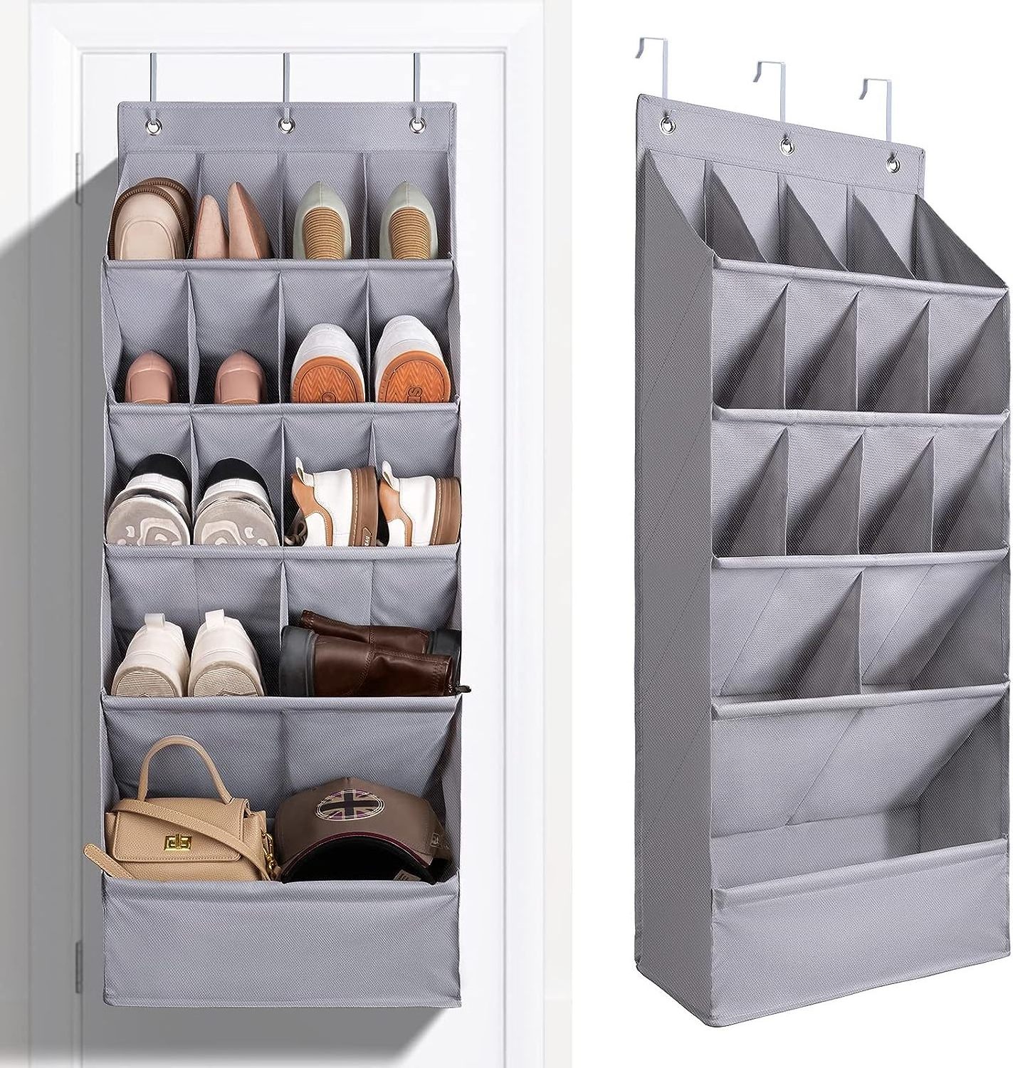 15 Pockets Foldable Hanging Storage Organizer Large Pocket Shoe Holder Hanging Shoe Rack for Closet Shoe Organizer