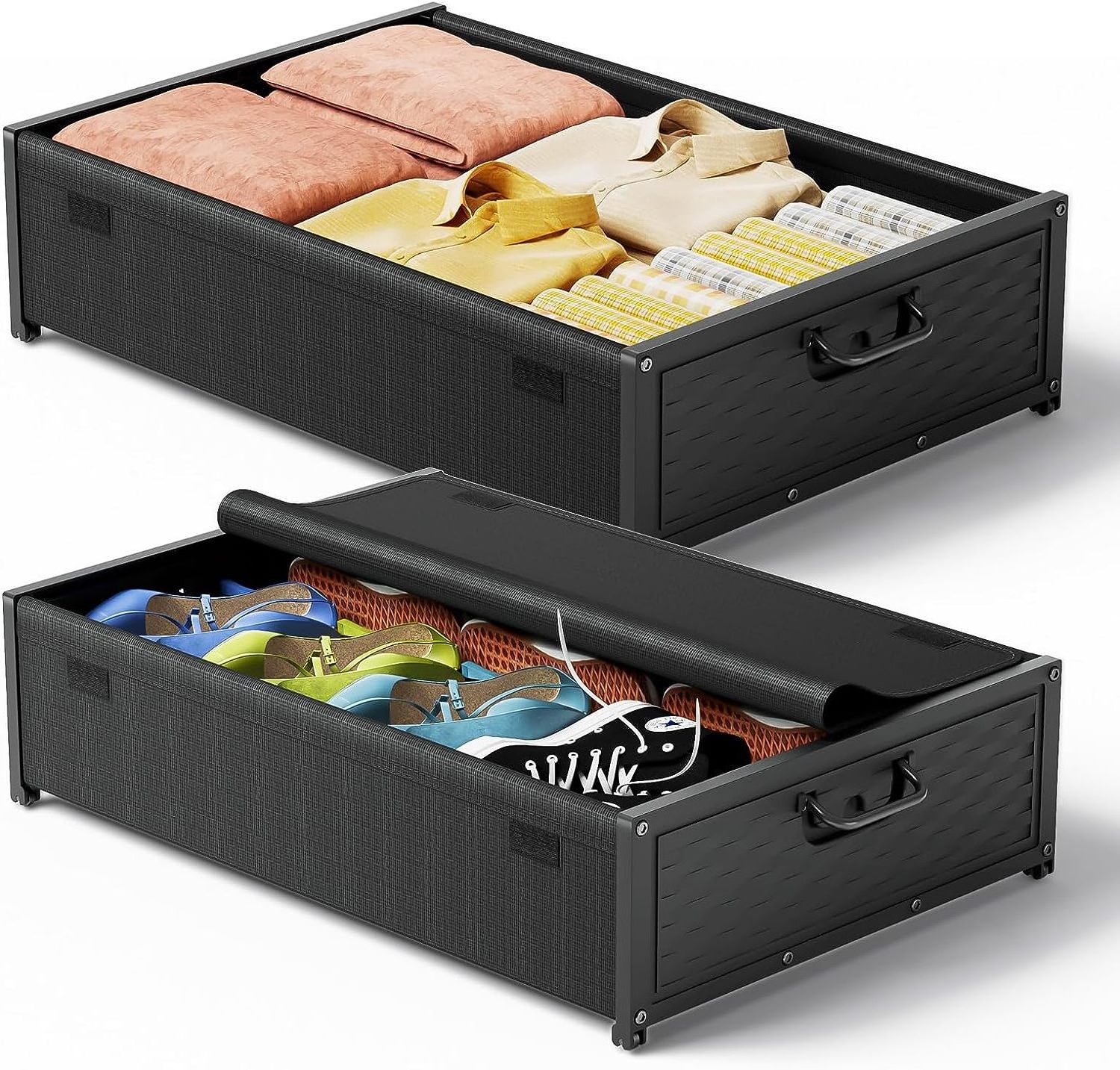 Under Bed Storage With Wheels Foldable Under Bed Storage Containers Under Bed Shoe Storage Organizer For Bedroom Organization