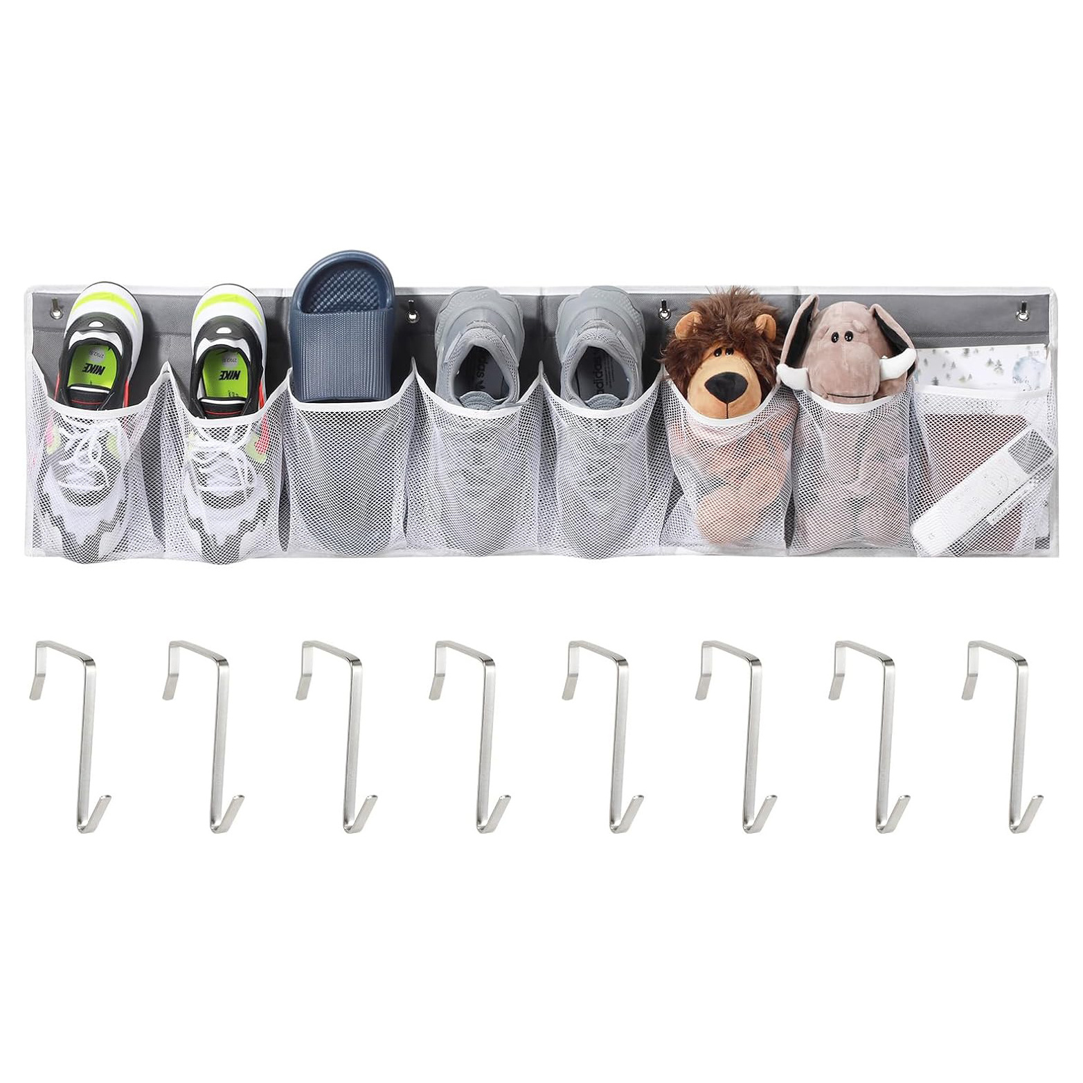 8 Extra Large Pocket Wall Mounted Entryway Shoes Rack RV Shoe Storage for Bedside RV Camper Essentials