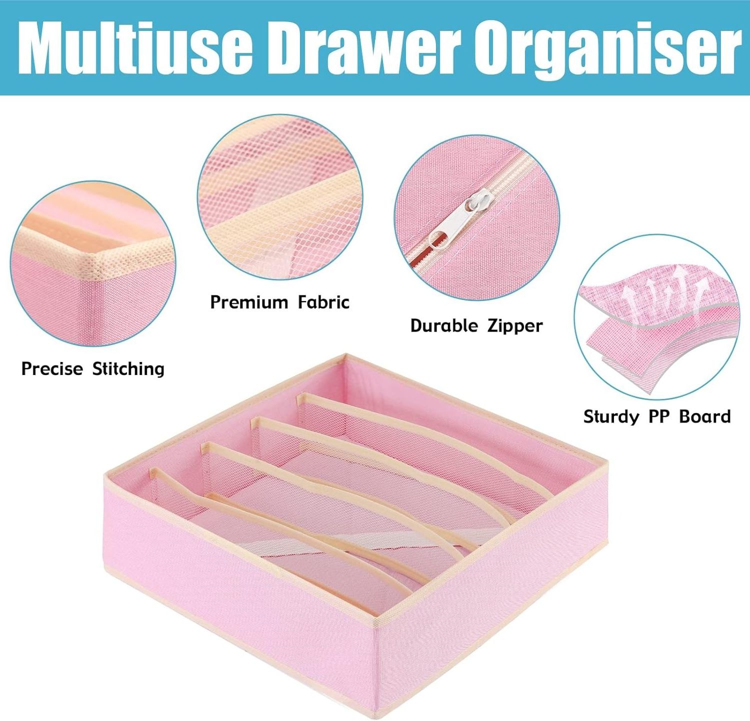 Foldable Storage Cubes Drawer Underwear Organizer Dividers under Cabinet Clothes Organizer