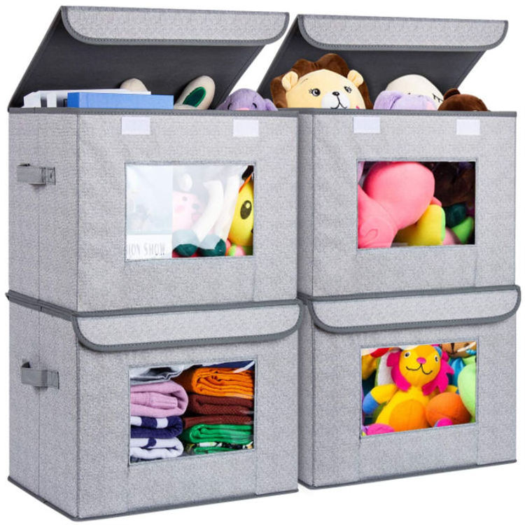 Raytop Kids Toy Organizer And Storage Bins Collapsible Closet Organizer With Lid Clothes Storage Bag