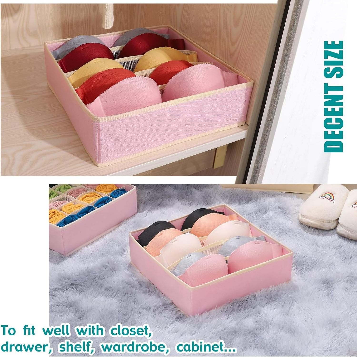 Foldable Storage Cubes Drawer Underwear Organizer Dividers under Cabinet Clothes Organizer