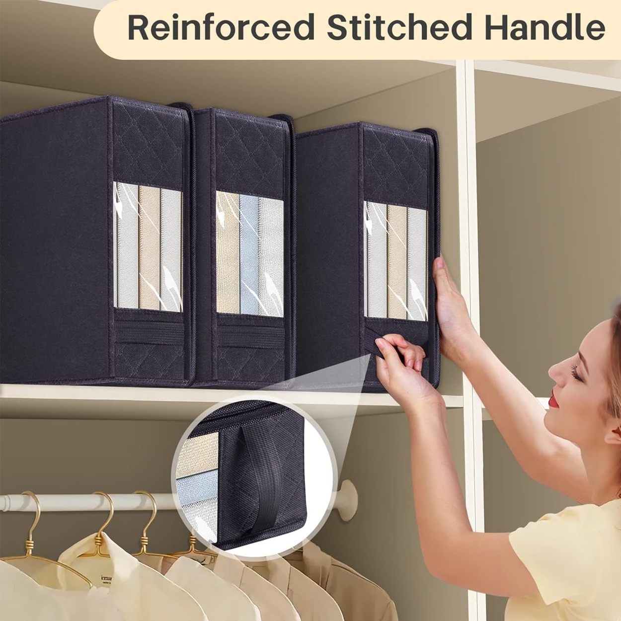 High Quality Foldable Bed Sheet Organizers for Linen Closet With Sturdy Zippers and Reinforced Handle