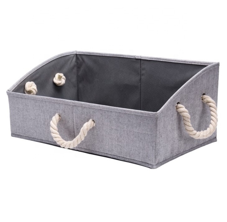 House Fabric Storage Bins Cubes Baskets Containers With Dual Plastic Handles For Home Closet Bedroom Drawers Organizers