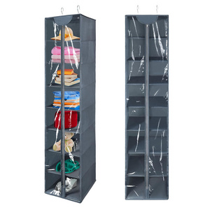 8 Tier Clear PVC Hanging Storage Shelves Organizer Hanging Closet Organizer with Zipper