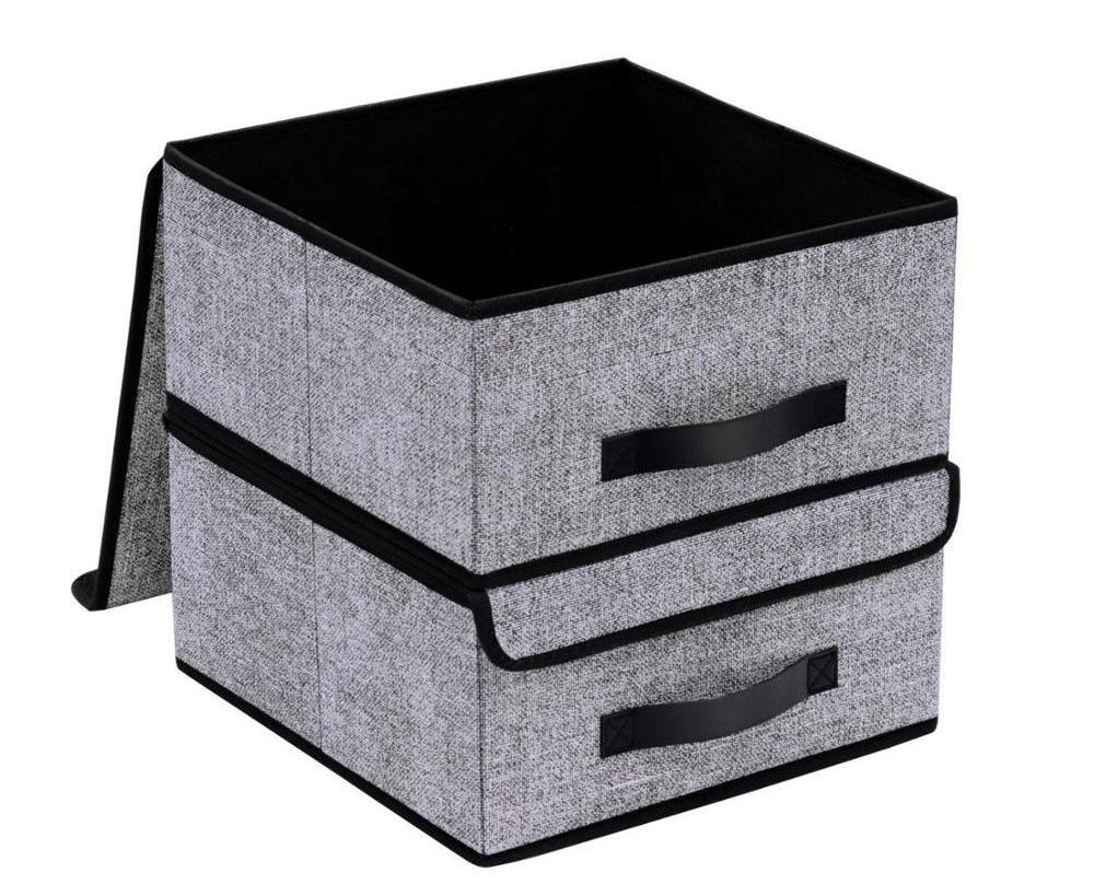 Home Office Bedroom Closet Storage Box Cube Cubby Basket Closet Organizer Foldable Storage Bins Cubes Boxes with Lid Fabric