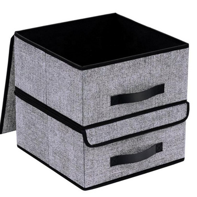 Home Office Bedroom Closet Storage Box Cube Cubby Basket Closet Organizer Foldable Storage Bins Cubes Boxes with Lid Fabric