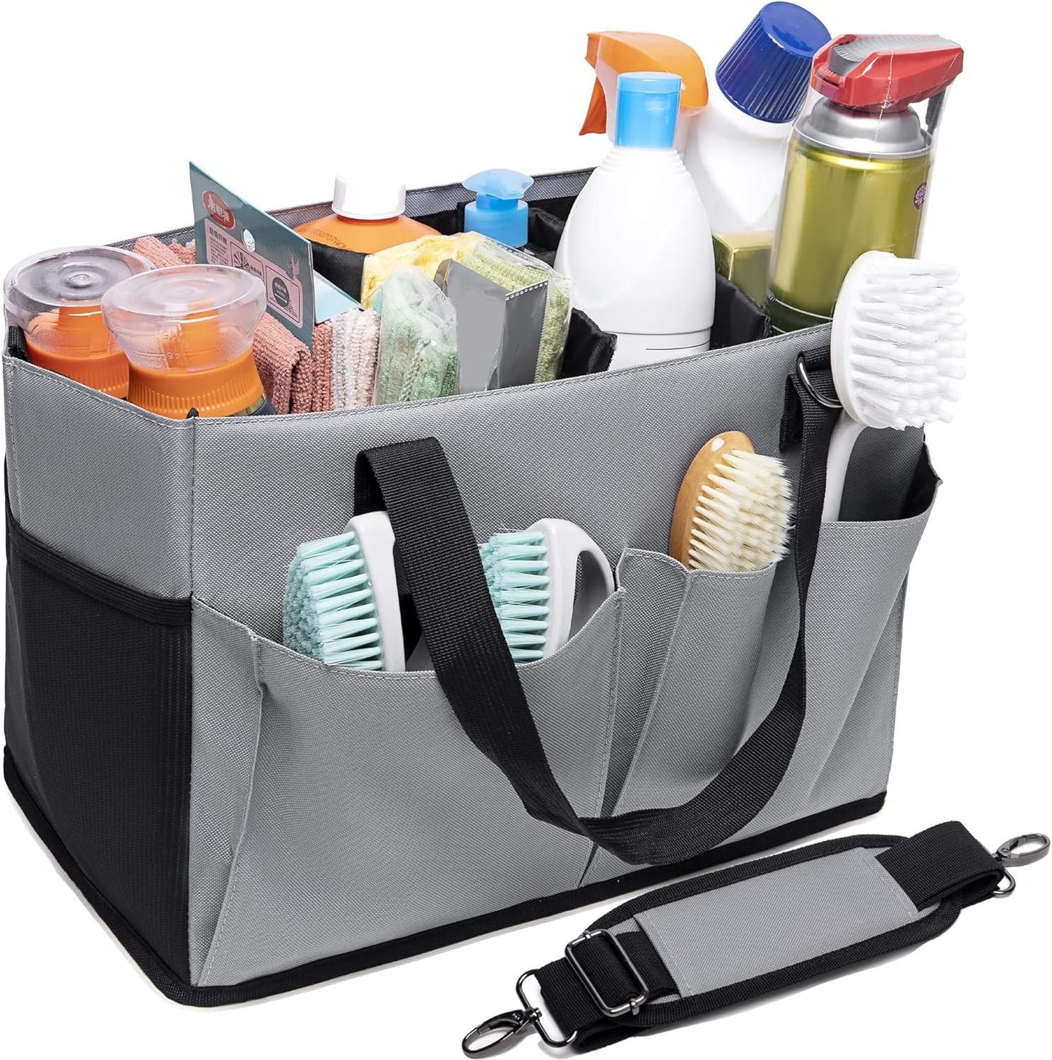 Wearable Cleaning Caddy with Handle Caddy Organizer for Cleaning Supplies with Shoulder and Waist Straps Under Sink Organizer