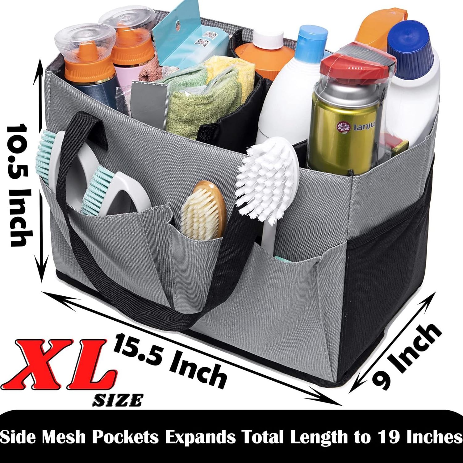 Wearable Cleaning Caddy with Handle Caddy Organizer for Cleaning Supplies with Shoulder and Waist Straps Under Sink Organizer